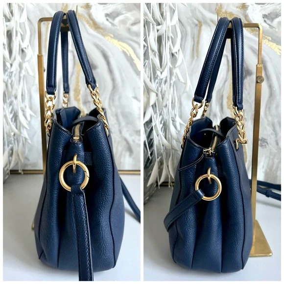 EUC TORY BURCH RARE MASON TRIPLE-COMPARTMENT SATCHEL with COA - Picture 5 of 15